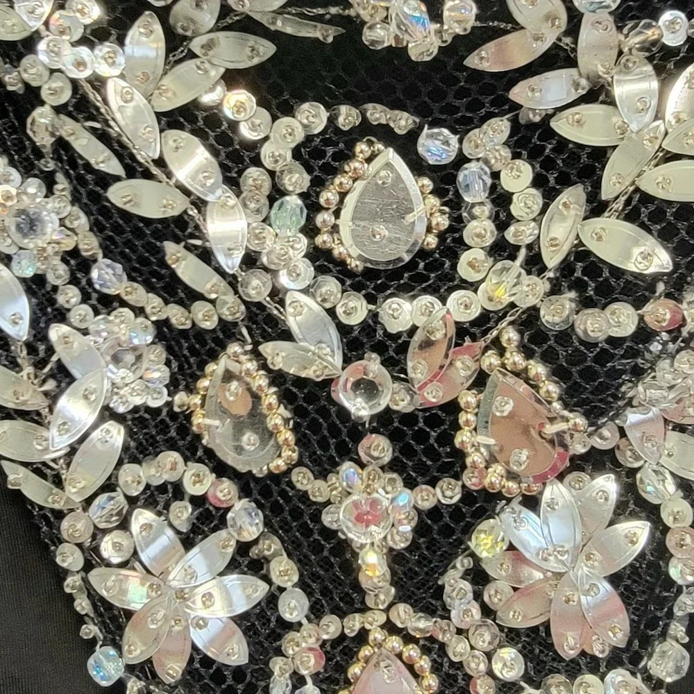 Vintage LA PERLA Ritmo Black Bodysuit w/ Jeweled & Beaded Back   Size 44/8 - Picture 5 of 11